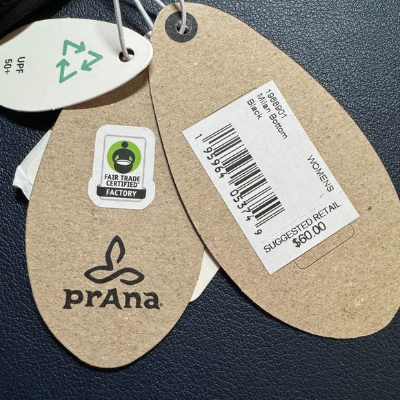 prAna NWT Sz XL Black Shoreline Ottoman Ribbed Bikini Swim Top - Picture 8 of 9